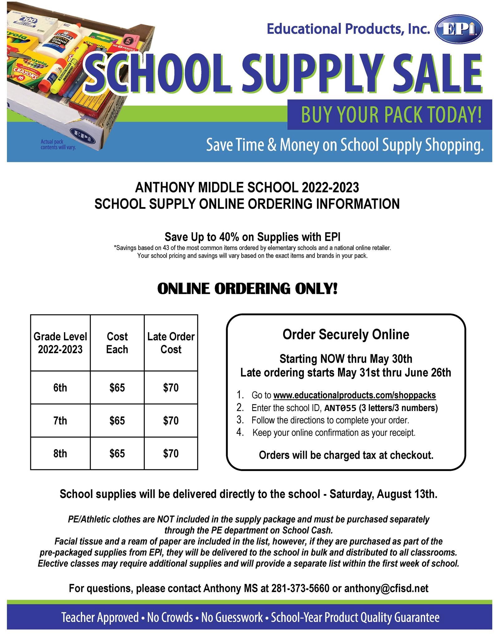 School Supply Info